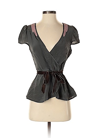 Floreat Short Sleeve Silk Top (view 1)