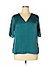 Kaari Blue 100% Polyester Teal 3/4 Sleeve Blouse Size XL - photo 1