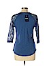 Chaps 100% Cotton Blue 3/4 Sleeve Top Size L (petite) - photo 2