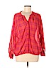 Ann Taylor LOFT 100% Polyester Red Long Sleeve Blouse Size L (petite) - photo 1