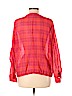 Ann Taylor LOFT 100% Polyester Red Long Sleeve Blouse Size L (petite) - photo 2