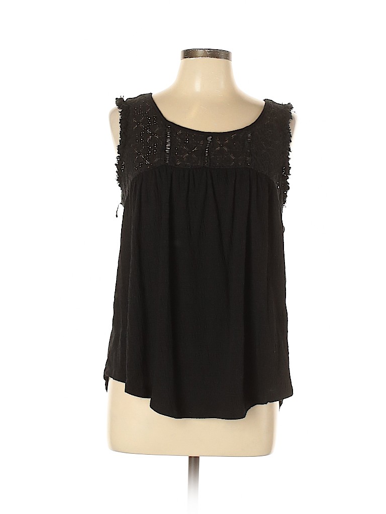 Faded Glory Solid Black Sleeveless Blouse Size L - 77% off | thredUP