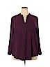 Simply Emma 100% Polyester Purple Long Sleeve Blouse Size 2X - photo 1
