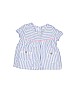 Carter's 100% Cotton Stripes Blue Short Sleeve Top 3-6 MO / 6 MO - photo 1