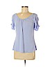 Jennifer Lopez 100% Rayon Purple Short Sleeve Top Size M (petite) - photo 1