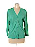 Doncaster 100% Silk Teal Silk Cardigan Size XL - photo 1