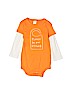 Stem 100% Organic Cotton Orange Long Sleeve Onesie 9-12 MO / 12 MO - photo 1