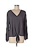 Veronica M. 100% Polyester Gray Long Sleeve Blouse Size M - photo 1