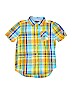 Chaps 100% Cotton Plaid Yellow Short Sleeve Button-Down Shirt Size 7 - photo 1