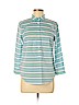 Lands' End 100% Baumwolle Blue 3/4 Sleeve Button-Down Shirt Size 6 (petite) - photo 1