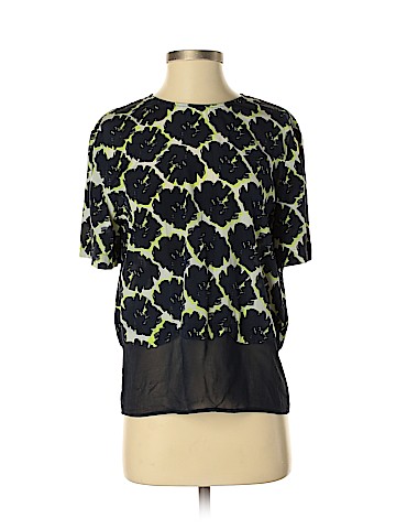 DKNY Short Sleeve Silk Top (view 1)