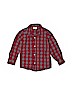 Old Navy 100% Cotton Checkered-gingham Burgundy Long Sleeve Button-Down Shirt Size 5 - photo 1