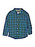 OshKosh B'gosh 100% Cotton Plaid Blue Long Sleeve Button-Down Shirt Size 8 - photo 1