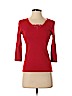 Jones New York Signature 100% Cotton Red 3/4 Sleeve Top Size P (petite) - photo 1