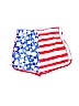Justice 100% Polyester Stripes Stars Red Athletic Shorts Size 12 - photo 1