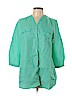 Nicole Miller 100% Linen Green 3/4 Sleeve Button-Down Shirt Size M - photo 1