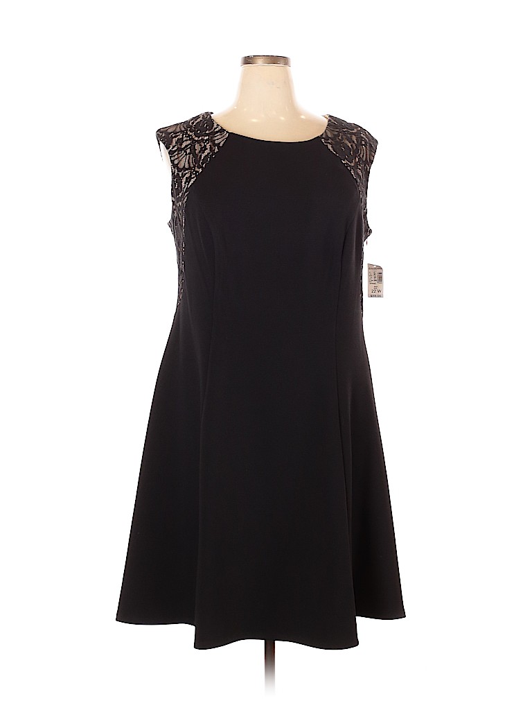 DressBarn Solid Black Casual Dress Size 22 (Plus) 55 off thredUP