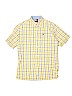 Tommy Hilfiger 100% Cotton Yellow Short Sleeve Button-Down Shirt Size L (kids) - photo 1