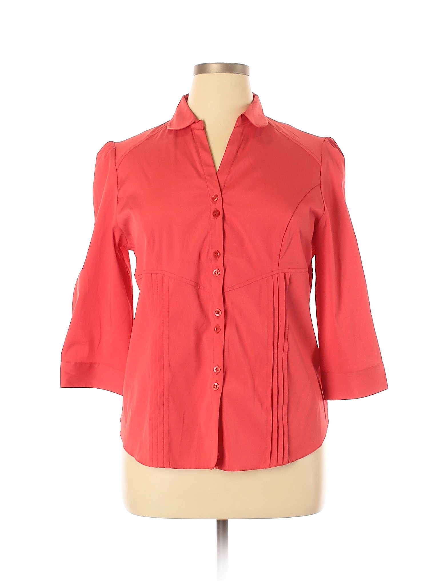 Antilia Femme Solid Red Pink 3 4 Sleeve Blouse Size Xl 70 Off Thredup