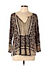 Lucky Brand 100% Cotton Black 3/4 Sleeve Top Size L - photo 1