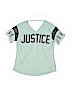 Justice 100% Cotton Graphic Blue Short Sleeve T-Shirt Size 12 - photo 1