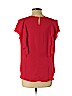 Ann Taylor LOFT 100% Polyester Red Short Sleeve Blouse Size L (petite) - photo 2