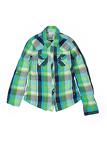 Justice Long Sleeve Button-Down Shirt (view 1)