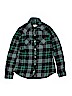 Justice Plaid Graphic Black Long Sleeve Button-Down Shirt Size 14 - photo 1