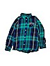 Justice Green Long Sleeve Button-Down Shirt Size 14 - photo 1