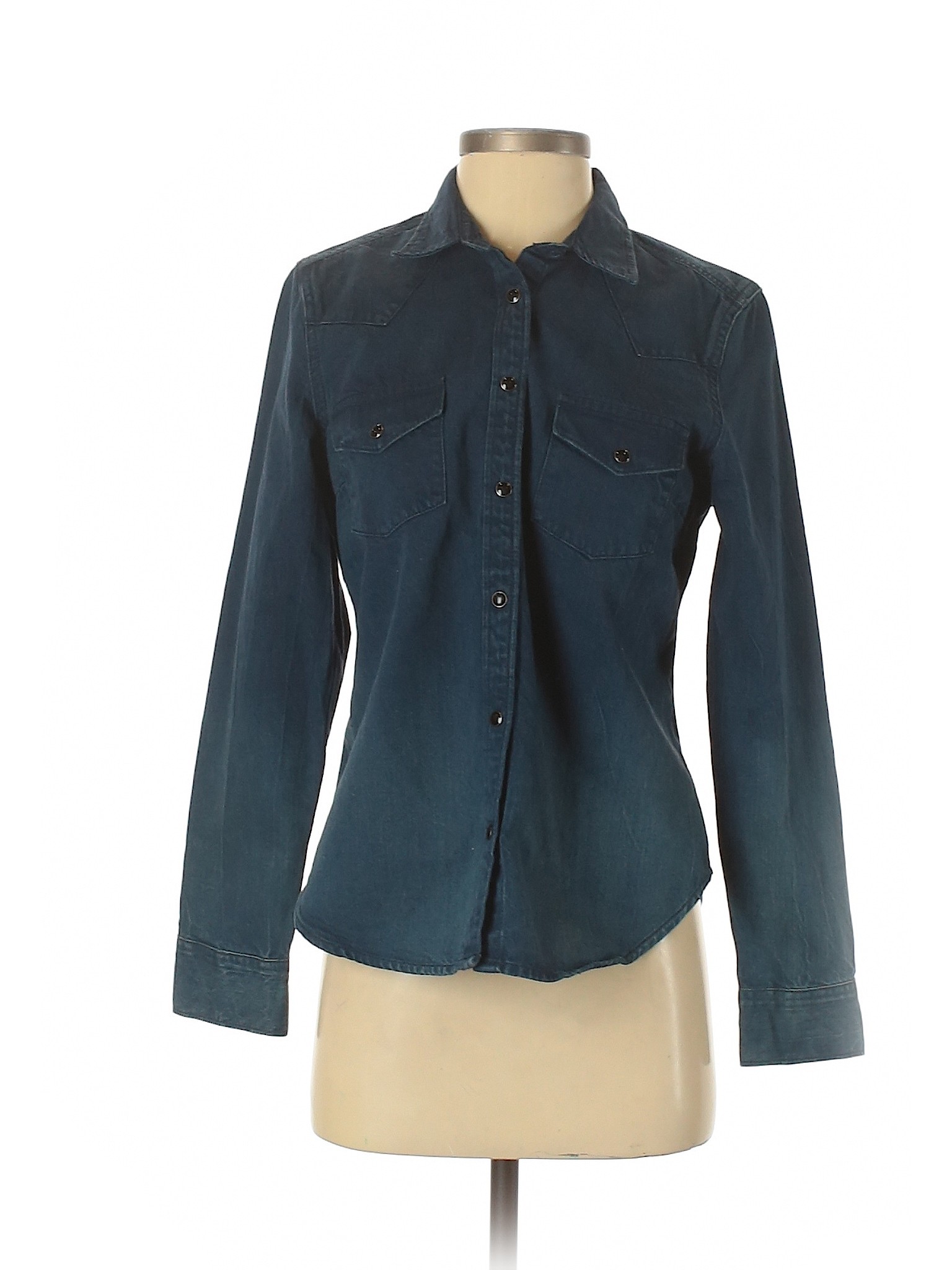 Gap Women Blue Long Sleeve Button-Down Shirt S | eBay