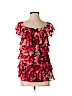White House Black Market 100% Polyester Red Short Sleeve Blouse Size S - photo 1