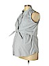 Motherhood 100% Cotton Gray Sleeveless Button-Down Shirt Size L - photo 1
