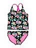 Circo 100% Polyester Floral Black Two Piece Swimsuit Size L (youth) - photo 1