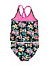 Circo 100% Polyester Floral Black Two Piece Swimsuit Size L (youth) - photo 2