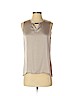 Calvin Klein 100% Polyester Tan Sleeveless Blouse Size S - photo 1