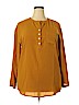 Misslook 100% Polyester Gold Long Sleeve Blouse Size 2X - photo 1