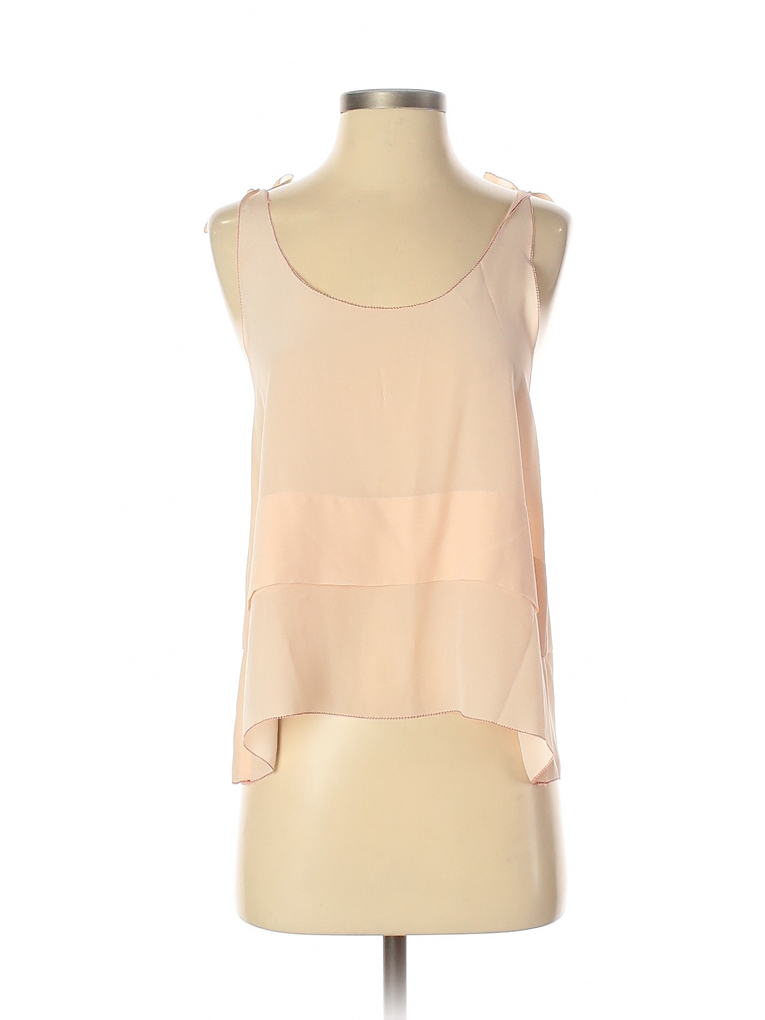 Club Monaco 100% Silk Solid Tan Pink Sleeveless Silk Top Size XS - 85% ...