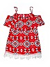 No Boundaries 100% Polyester Print Red Special Occasion Dress Size 11 - 13 - photo 1