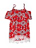 No Boundaries 100% Polyester Print Red Special Occasion Dress Size 11 - 13 - photo 2