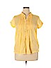 Coldwater Creek Yellow Short Sleeve Button-Down Shirt Size L (petite) - photo 1