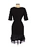 Oscar De La Renta 100% Wool Black Cocktail Dress Size 8 - photo 2