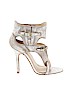 Saks Fifth Avenue 100% Leather Silver Heels Size 5 - photo 1