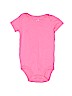 Carter's 100% Cotton Solid Pink Short Sleeve Onesie 9-12 MO / 12 MO - photo 1