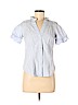 Ann Taylor LOFT Outlet 100% Cotton Blue Short Sleeve Button-Down Shirt Size 2 (petite) - photo 1