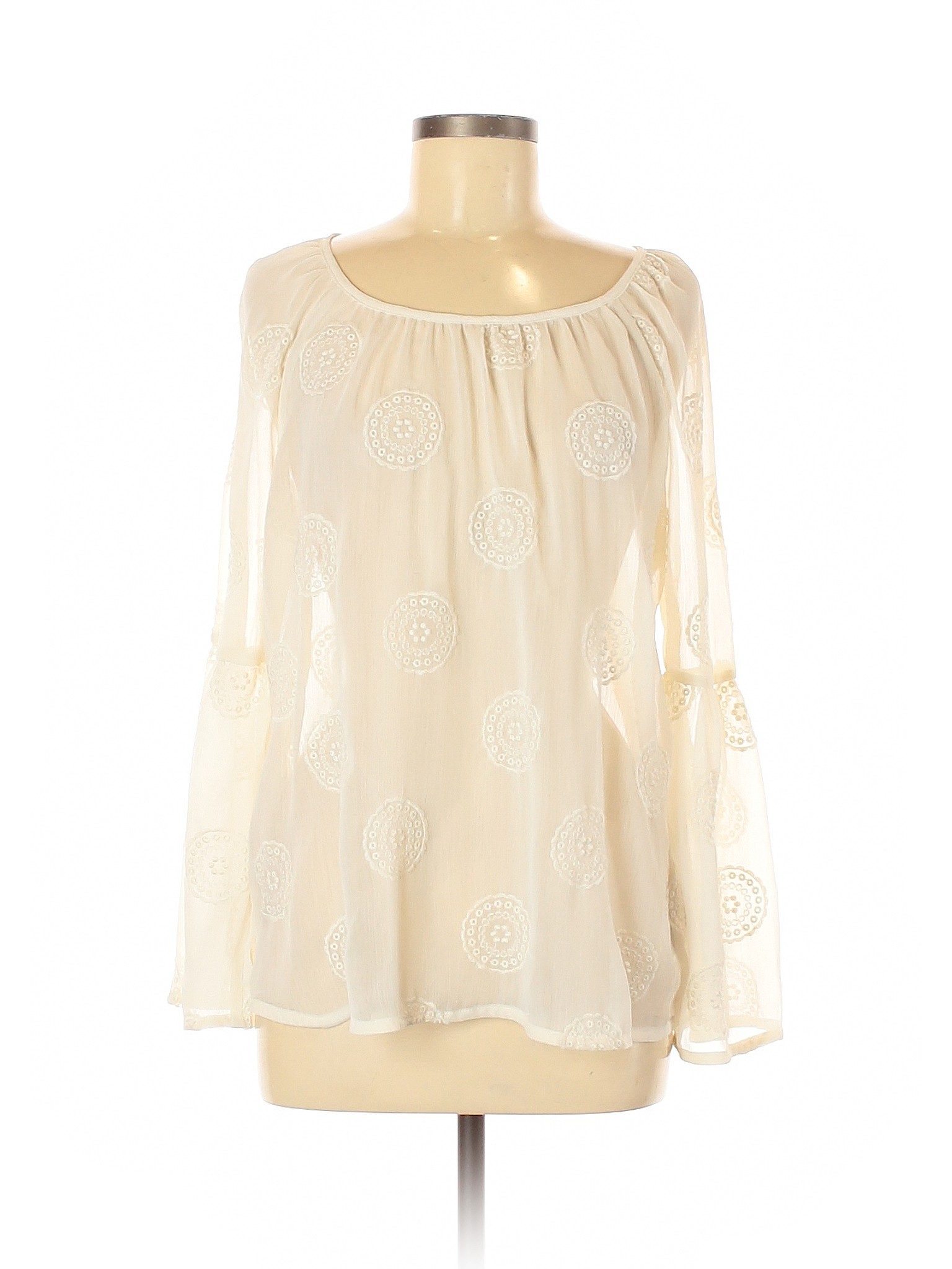 Knox Rose Women White Long Sleeve Blouse S | eBay