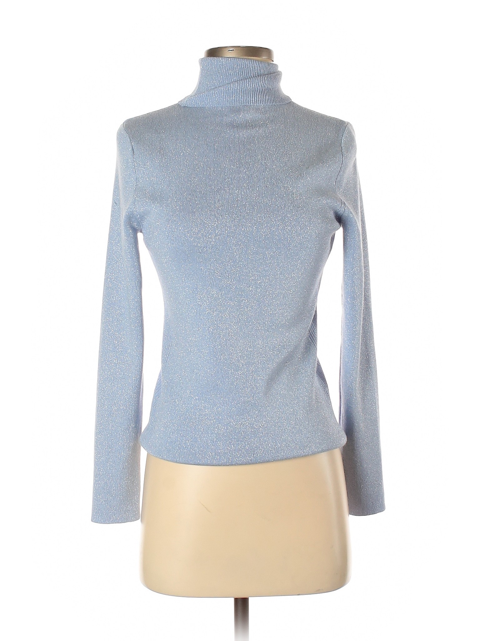 Chico's Color Block Blue Turtleneck Sweater Size Sm (0) - 84% off | thredUP
