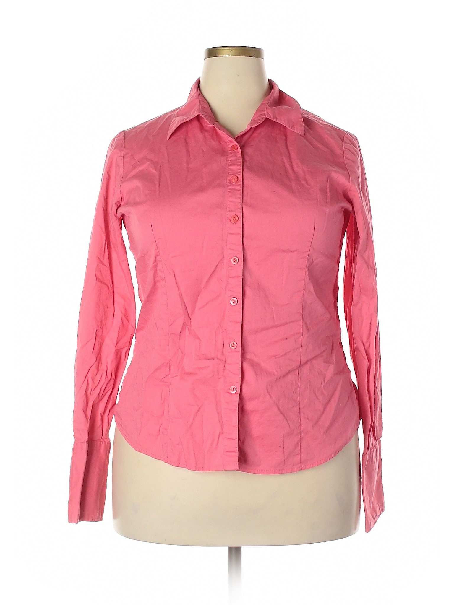 Assorted Brands Women Pink Long Sleeve Button-Down Shirt 2X Plus | eBay