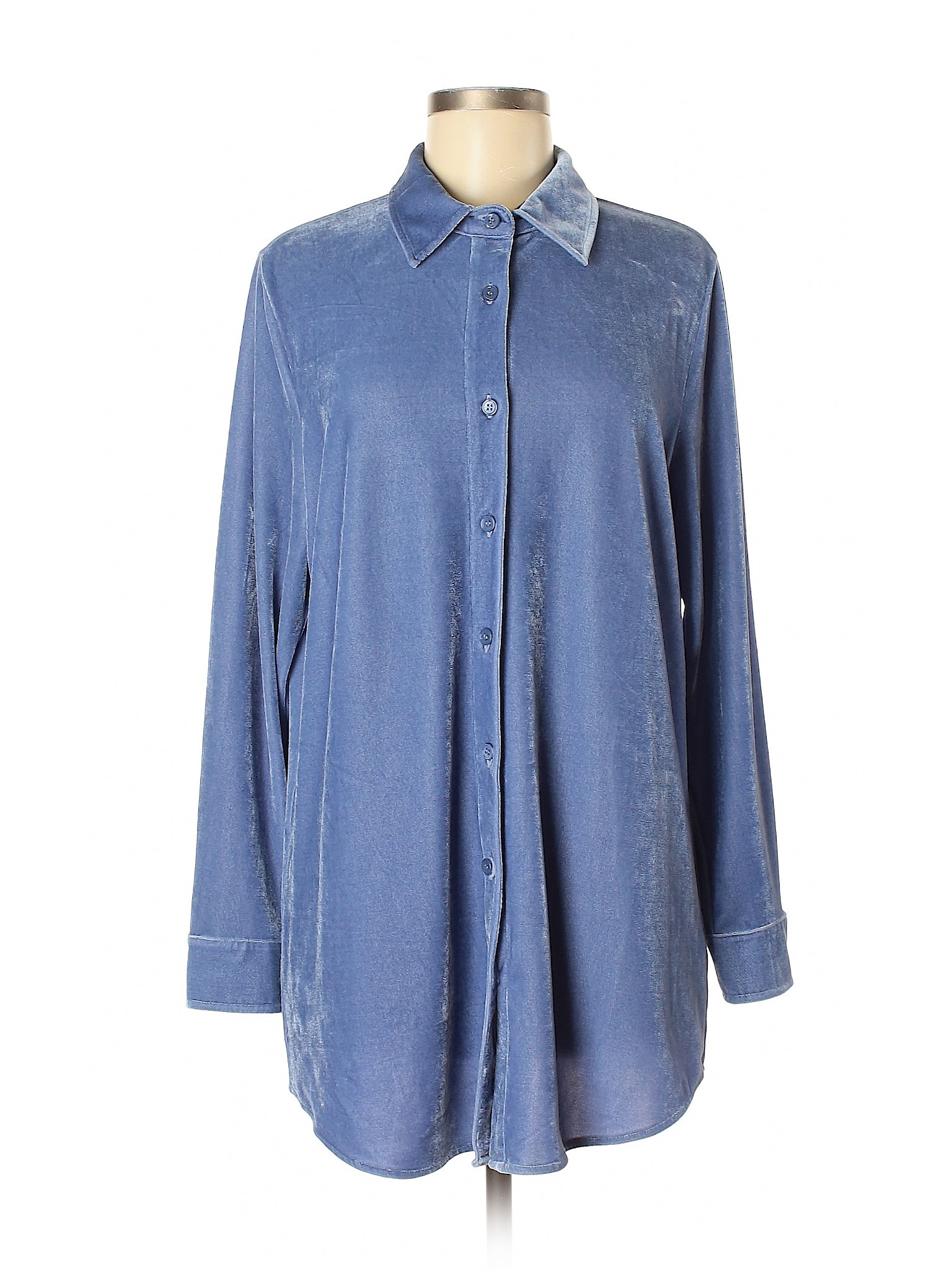 Soft Surroundings Women Blue Long Sleeve Blouse M | eBay