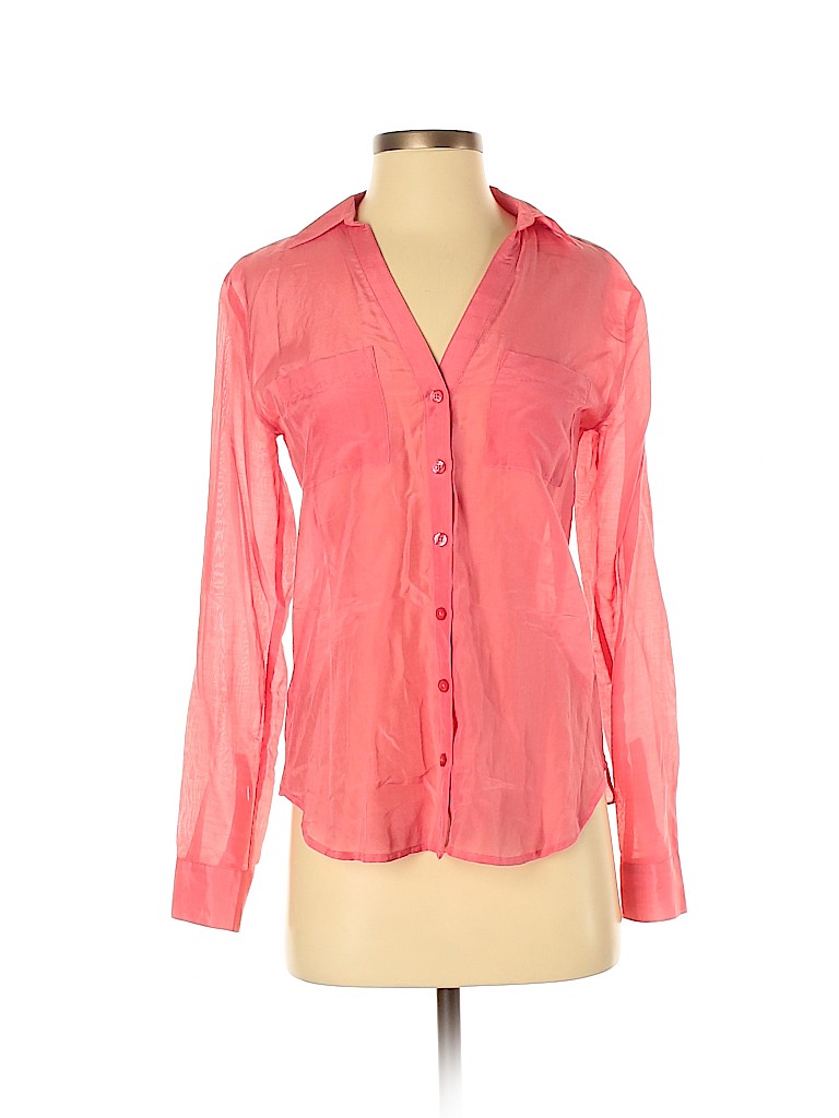 Ann Taylor Solid Pink Long Sleeve Blouse Size XS - 90% off | thredUP