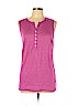 J.jill 100% Linen Purple Sleeveless Henley Size L (petite) - photo 1